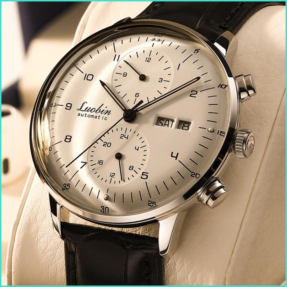 Luobin Automatic Men's Mechanical Luxury Watch 3ATM Hour Date Month