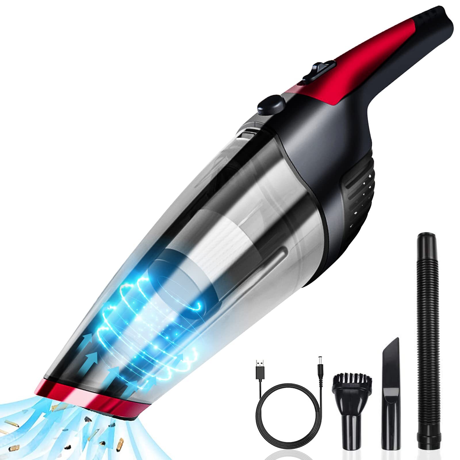 Handheld Vacuum Cleaner Cordless, Rechargeable (USB Charge), Powerful Suction...