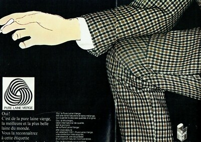 Advertising 1020 1966 Woolmark Pure Virgin Wool (2p) W.Klein Fold
