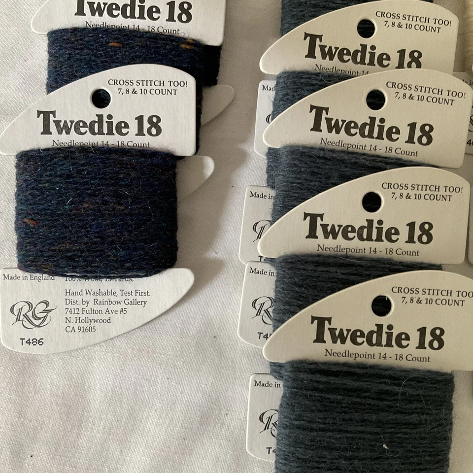Needlepoint Embroidery Thread Twedie Lot of 11 Rainbow Gallery 100% Wool 15yds - Image 3 of 4