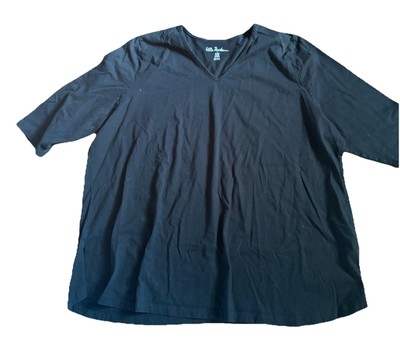 Ulla Popken 100% COTTON Black Top ~ 32/34 Women's Plus