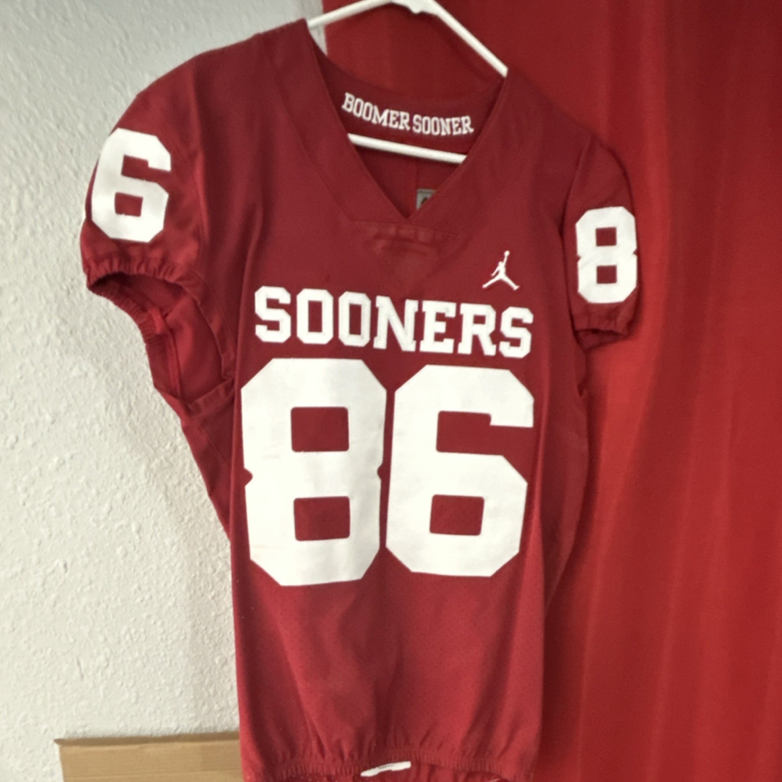 Oklahoma Sooners Game Used Football Jersey #86 Red Size 40