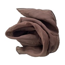 Vintage Square Scarf Lightweight Polyester Brown Neck Wrap Bandana Retro