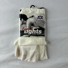 Vintage RARE 80s 90s Workout Exercise Tights footed Matte White Pro Spirit C/D
