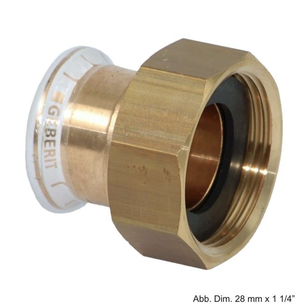 "Geberit Mapress Rotguss Anschlussverschraubung, Flachdichtend, 35Mm X 1 1/2\""-image