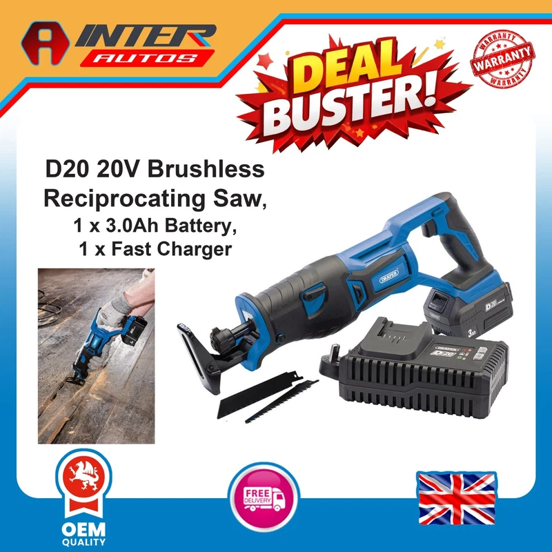 Draper D20 20V brushless reciprocating saw kit