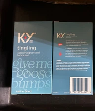 2 x 1.69oz Ky Jelly Tingling Personal Lubricant Lube Give Me Goose Bumps KY
