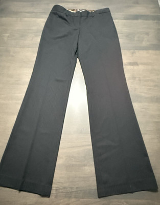 Express 28x 32 Editor Low Rise Pants Black Pinstriped Office Career