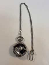 Native U.S.A. Pocket Watch Quartz/Analog Three Horse Design with Chain