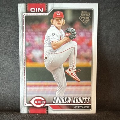 Topps 2026 Andrew Abbott #218 Cincinnati Reds Baseball 75th Anniversary Card