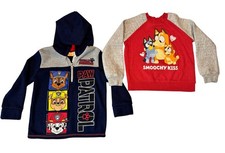 Kids Paw Patrol Pullover Sweatshirt  1/4 Zip Hoodie Bluey Size 5 Lot Of 2
