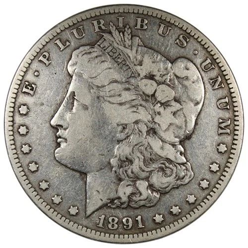 1891-CC Morgan Dollar VF+ VERY FINE Details Lightly Cleaned A2453