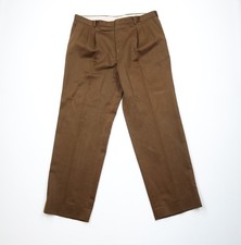 Vintage 70s Mens 40x33 Heavyweight Wool Blend Striped Wide Leg Chino Pants USA