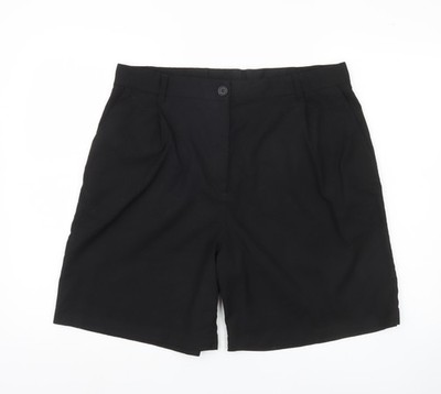Monki Damen schwarze Chino Shorts Größe 18 plissiert Arbeitskleidung