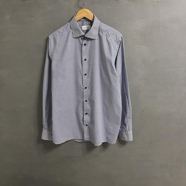 Men Eton Shirt White Cotton 42 / XL / 50 #1VVA