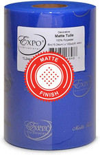 Decorative Matte Tulle, Roll/Spool of 6 X 100 Yards, Lightweight Polyester Tull