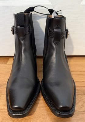 JOHN VARVATOS SIZE 9 WALKER BUCKLE CHELSEA BOOT BLACK LEATHER NEW $998