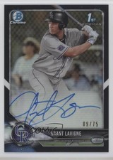 2018 Bowman Draft Chrome Pick Black Refractor 9/75 Grant Lavigne Auto 1d45