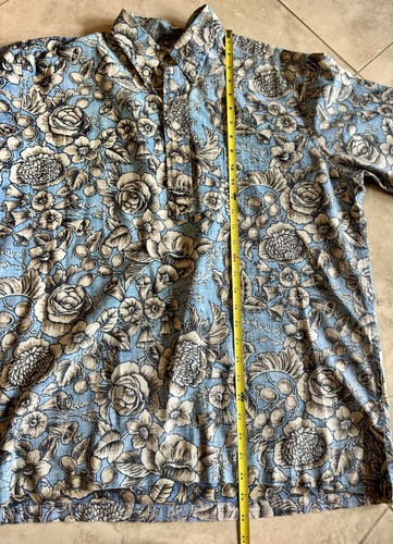 Reyn Spooner Herren Hawaiihemd blau braun Blumen Pull Over Viertelknopf XXL* - Bild 14 von 16