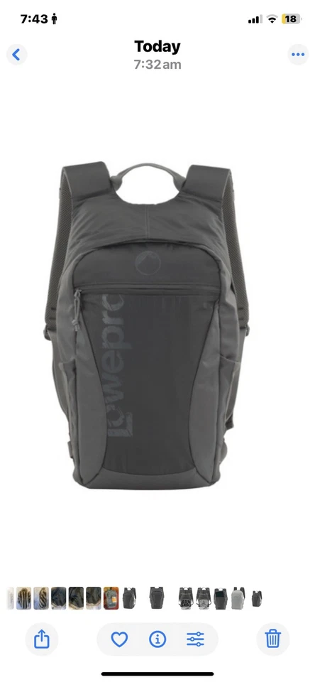 NWT LowePro Photo Hatchback 16L AW Backpack Photographer Camera Bag Grey - Image 4 of 4
