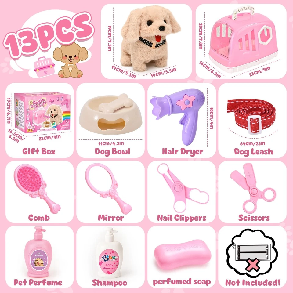 Hund Spielzeug Kinder Interaktives Plüsch Hund mit Leine der Läuft und Bellt ... - Bild 2 von 4