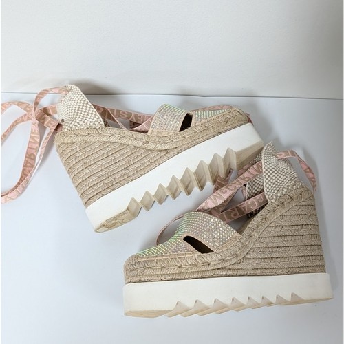 Espadrilles plateforme Stella McCartney Gaia Crystal cheville-wrap femme EU 40/US 10 - Photo 3/14