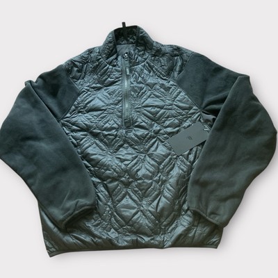 Fabletics The Loft Jacket Fleece Light Quilted Nylon 1/4 Zip Top Onyx M NEW