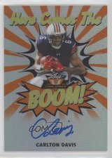2018 Leaf Valiant Here Comes the Boom! Orange 13/35 Carlton Davis Auto 0r2f