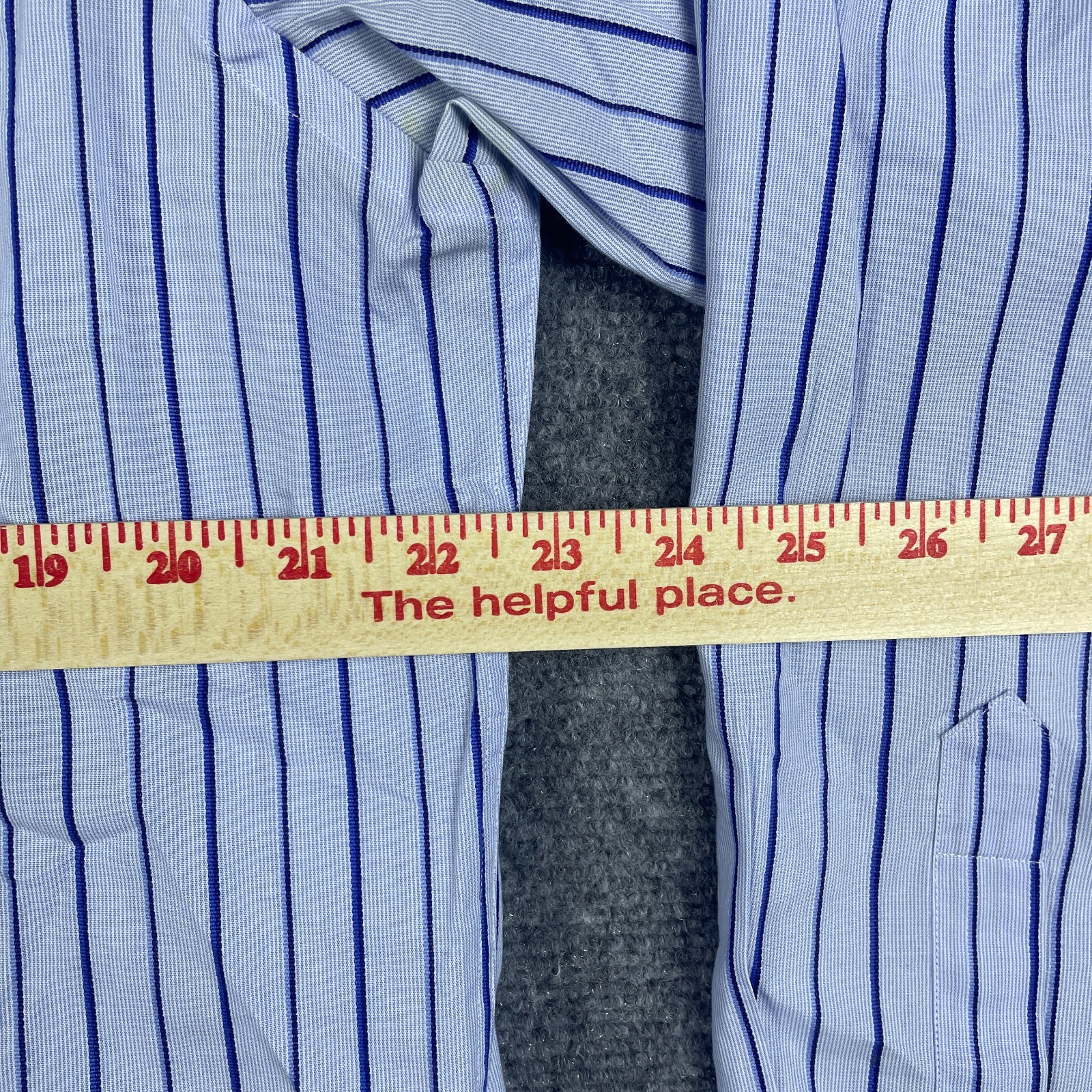 Tommy Hilfiger Dress Shirt Mens LG 16 - 34/35 Blue Striped Long Sleeve Preppy thumbnail 2