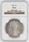 1882 Morgan Silver Dollar NGC MS63 S$1 Philadelphia Minted No Reserve