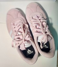 Adidas Women  s VL Court 2.0 Low Suede Trainers Aero Pink White Size 6.5