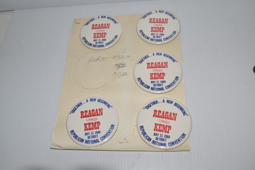 Ronald Reagan RUMSFELD / KEMP/ LUGAR RNC '80 DETROIT BUTTON PIN LOT OF 10(PB#83) - Picture 2 of 10