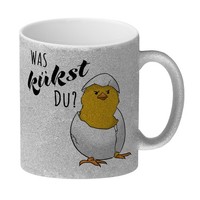 Was KüKst Du Glitzer-Kaffeebecher Mit Frechem KüKen Im Ei