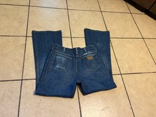 True Vintage 1970s Wrangler Flare Jeans 34x32 Tal n Zipper Rare Excellent Cond