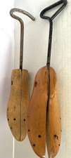 Vintage Wooden Shoe Tree Stretchers Cobbler Pair Not Matching Heavy 15  