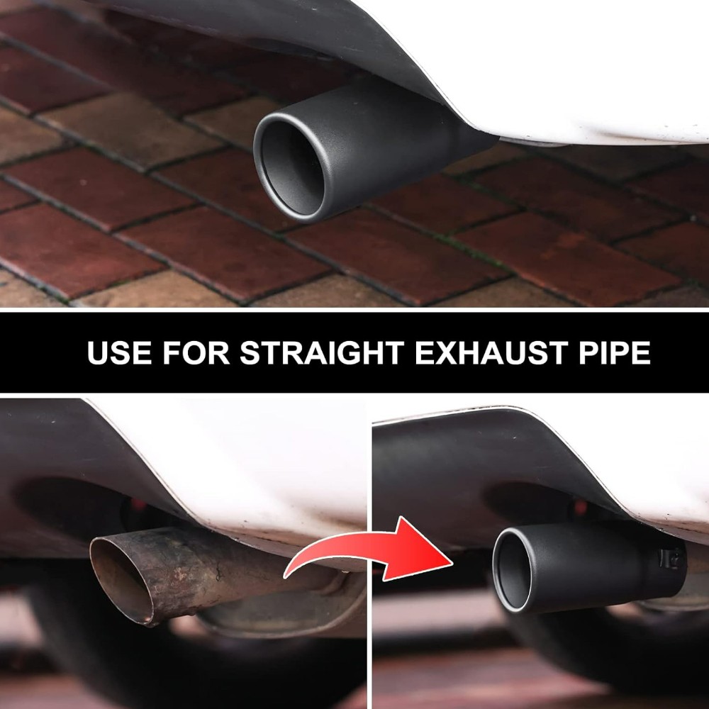 2PCS Exhaust Pipe Tip Rear Tail Throat Muffler Black For Maserati MC20 22-24