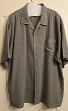 Tommy Bahama Men's Grey Short Sleeve Button Down Shirt, XL