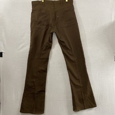 Levis Sta-Prest Pants Mens Size 32x33.5 Bootcut Brown Flared Relaxed Vintage USA