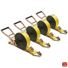 Vevor Ratchet Tie-down Straps 2inx30ft Double J Hook 10000 Lb Break Strength 4pk