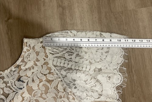 Lulus White Lace Dress XL Scalloped Hem Short Sleeve Boho Bridal Lined - Picture 18 of 24