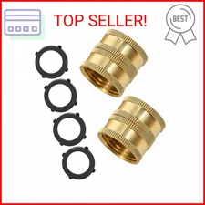 2 Pack 3/4" Garden Hose Connector with Dual Swivel for Male Hose to Male Hose