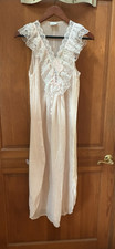 Vintage Gilligan O'Malley Long Nightgown Size S Lace Trim Cottagecore