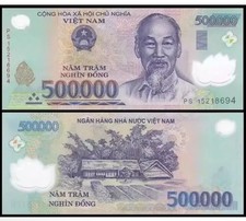 1 Million Vietnamese Dong Uncirculated 1,000,000 Vietnam Dong Guaranteed 2x 500k