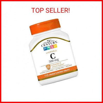 21st Century Vitamin C 500 mg Chewable Tablets, Orange, 110 Count