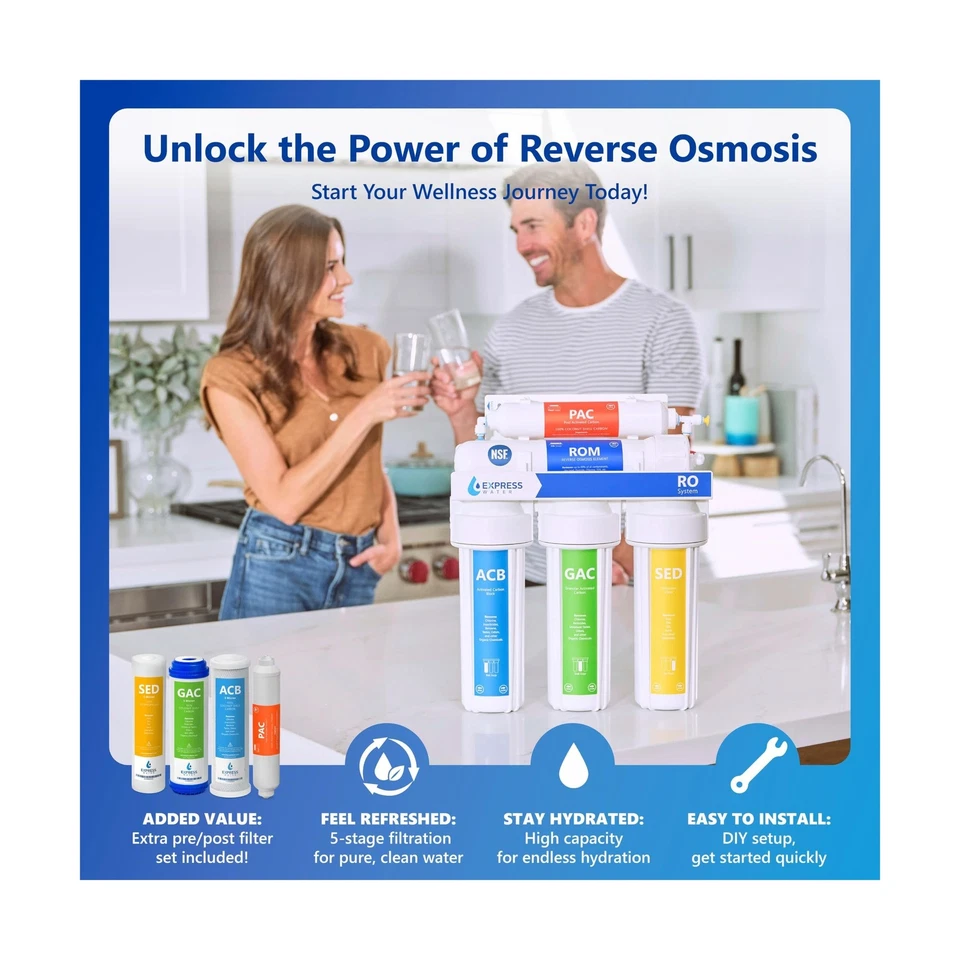 Express Water RO5DX Reverse Osmosis Filtration NSF Certified 5 Stage RO Syste... - Image 2 of 4