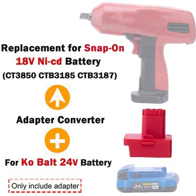 Battery Adapter For Ko Balt 24V Battery To For Snap-On 18V Ni-cd Power Tools