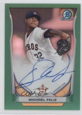 2014 Bowman Chrome Prospect Green Refractor 11/75 Michael Feliz Auto 1b8