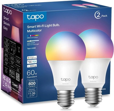 TP-Link Smart Light Bulbs, 16M Colors RGBW, Dimmable, Compatible with Alexa a...