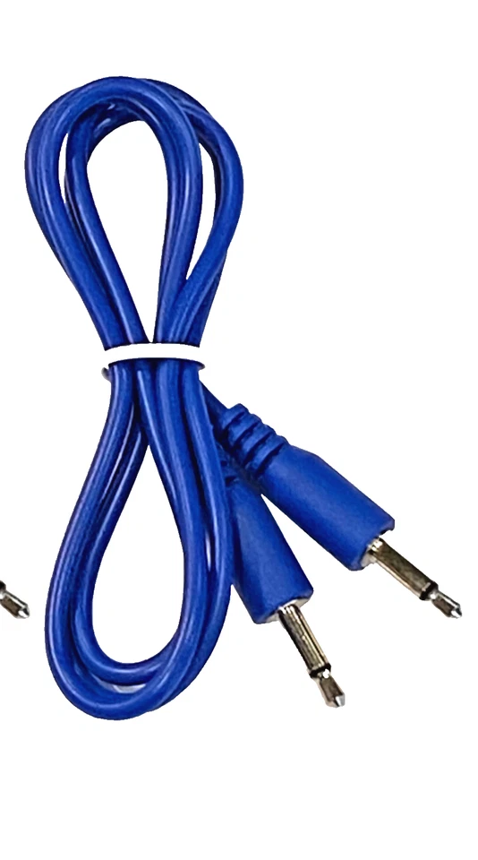(5) Pack of Blue 3.5mm MONO TS Cables for Eurorack Modular Synth Synthesizers - Image 4 of 4