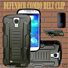 Película protectora dura de goma híbrida a prueba de golpes negra para Samsung Galaxy S4